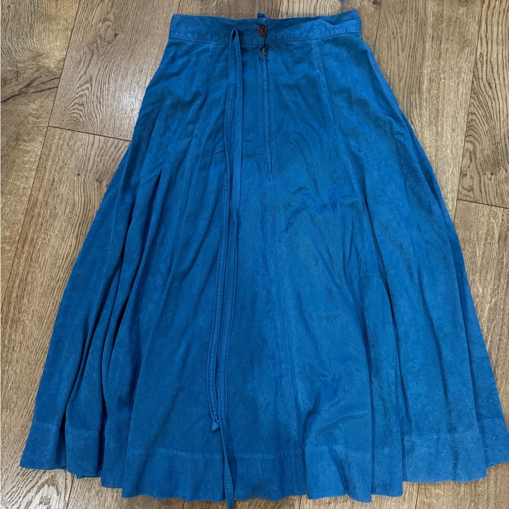 Homemade Blue Suede Skirt
